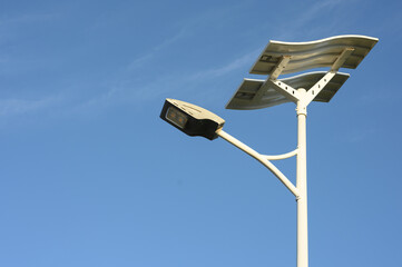 Renewable Energy in Lighting, Lighting Pole with Solar Panels