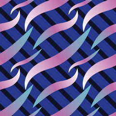 Wavy lines gradient pattern on blue background