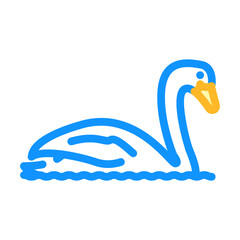 swan bird color icon vector. swan bird sign. isolated symbol illustration