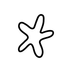 Obraz premium Starfish on a white background. Vector illustration in the style of a doodle