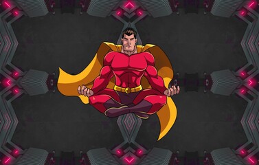 3d render illustration, Cartoon character of avenger hero