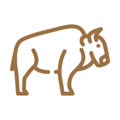 buffalo wild animal color icon vector. buffalo wild animal sign. isolated symbol illustration