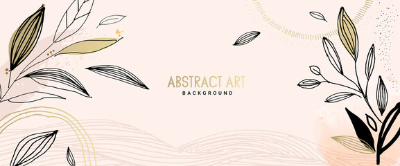 Natural watercolor vector background for graphic and web design, business presentation, marketing. Hand drawn illustration for natural and organic products, beauty and fashion, cosmetics and wellness.