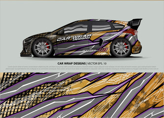 car wrap design. simple lines with abstract background vector