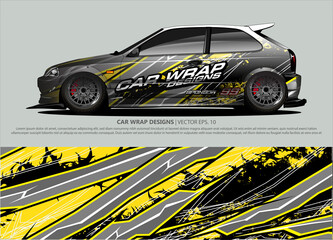 car wrap design. simple lines with abstract background vector