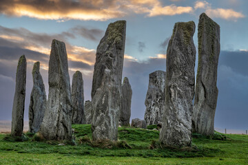 Calanais standing stones on the Isle of Lewis in Scotland, United Kingdom