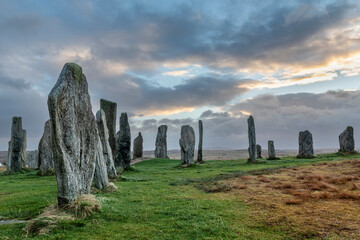 Calanais standing stones on the Isle of Lewis in Scotland, United Kingdom