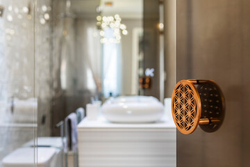 Bathroom details of luxury apartment