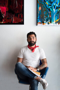 Man sitting for a business portrait