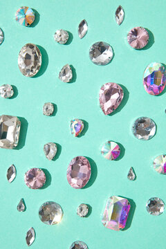 Closeup of shiny gemstones