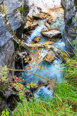 Soča Valley-Great Canyon diped in autumn colors, Slovenia