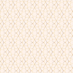 Gold stars abstract seamless pattern on beige background, Vector surface background