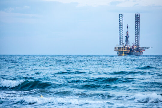 Oil platform on sea
