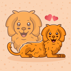 Funny Cute Valentine Yellow Dog Kawaii Doodles For Dogs Lover For Valentine. Dog Breeds - Types Of Dogs Dog Supplies | Dog Products & Accessories