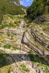 View to the old road from viadukt Mangart, Slovenia