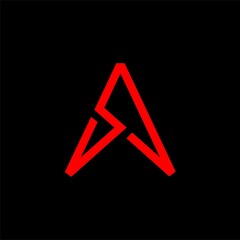 letter sa triangle logo design vector image, letter as triangle logo icon , triangle letter sa logo icon 