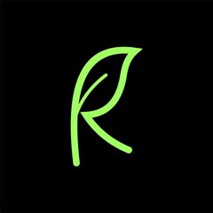 Letter R Leaf Logo , logo line letter r leaf , logo line letter r leaf 