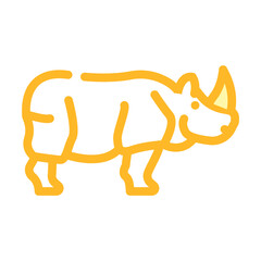 rhino animal color icon vector. rhino animal sign. isolated symbol illustration