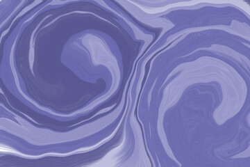 Digital illustration in fluid art style in color of the year 2022 very peri. Abstract mixing of colored liquid paints