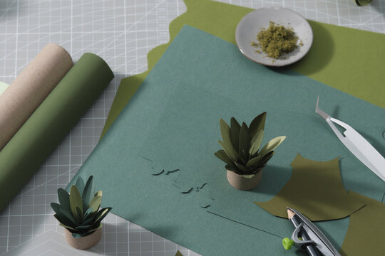 Paper crafts on the cutting mat
