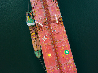 Graphic Aerial Shot Of A Freighter 