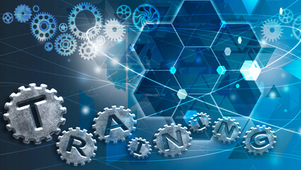 Old cogs on a worn isolated training background technology circuits machine 
