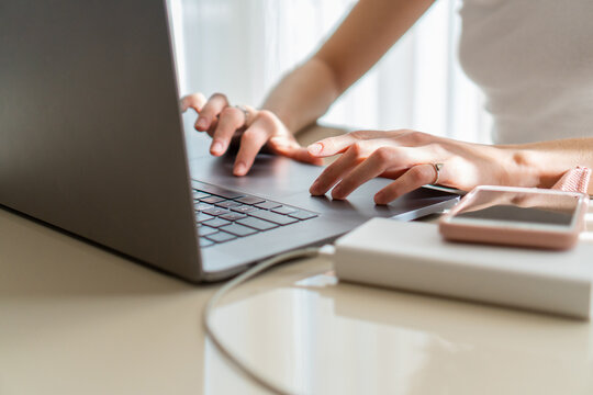 Laptop touchpad hands