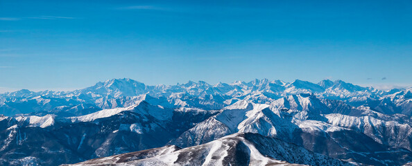 Fototapeta na wymiar View of dufourspitze from Garzirola mountain