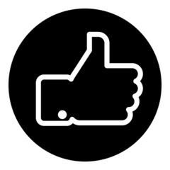 Like Thumb Up Button Flat Icon Isolated On White Background