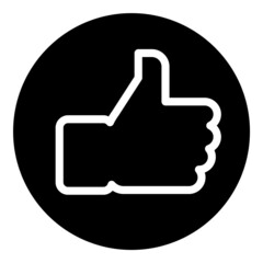 Like Thumb Up Button Flat Icon Isolated On White Background