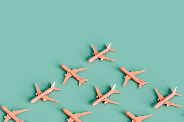 3d render of Pink Commercial airplane jetliner 