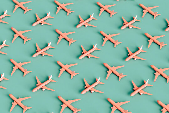 pattern of Pink Commercial airplane jetliner 