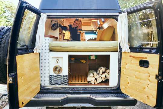 camper van organization
