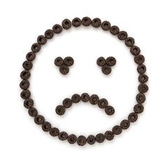 cereal rings isolated on white background, top view