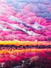 Obraz premium Abstract Colorful Geometrical Artwork,Abstract Graphical Art Background Texture,Modern Conceptual Art,Synthwave Aesthetic Poster Print, 3D Rendering