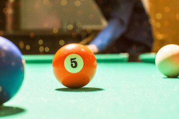 number 5 billiard ball