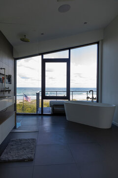 Modern Bathroom Interior in Home by the Beach