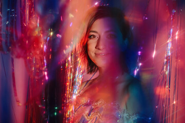 Portrait of smiling woman in party atmosphere