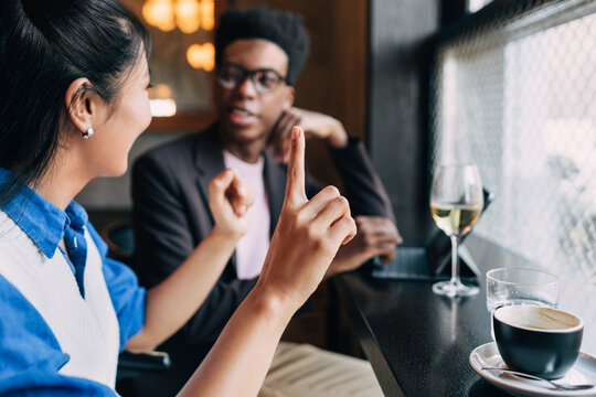 Man and Woman in Cafe