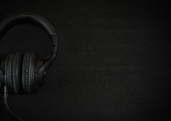 headphones on black