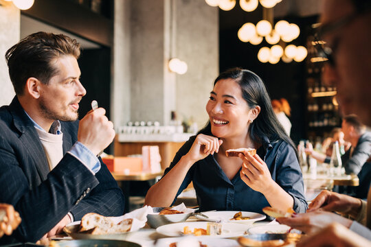Business People Having Lunch in Restaurant 