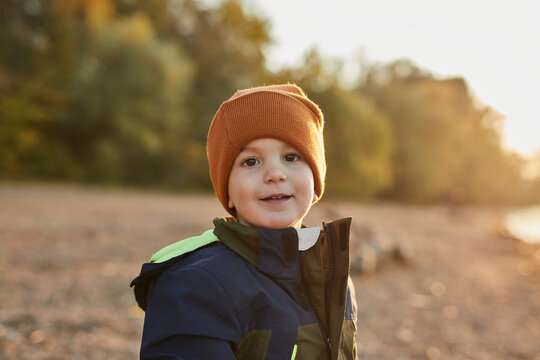 Portrait Of A Little Boy Outdoors