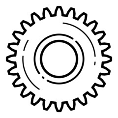 Gear Flat Icon Isolated On White Background