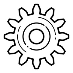 Gear Flat Icon Isolated On White Background