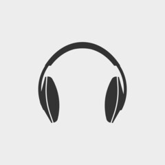 Headphones vector icon illustration sign