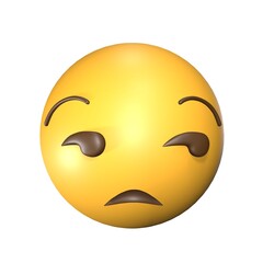 3D Unamused face emoticons that look cute and cool