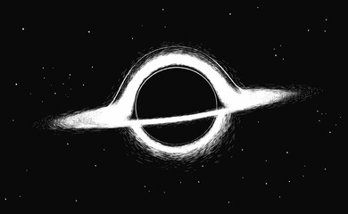 illustration of black hole in deep space - 486601316