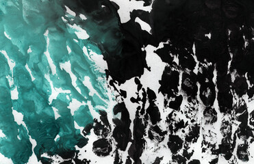 Simple abstract watercolor, animal print. Turquoise brushed grunge Graffiti. Green tye dye boho. Best for backgrounds, wallpapers, covers and packaging, wrapping paper.