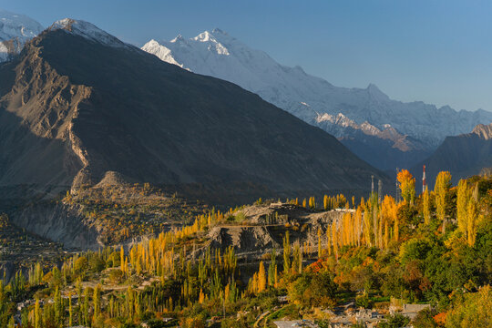 Scenic view of Himalaya mountains in Pakistan in autumn
