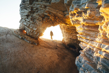Hiking in a Natural Arch at Montaña de Oro
